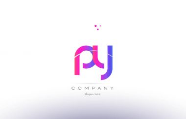 py p y pembe modern yaratıcı Alfabe harf logo simge şablonu