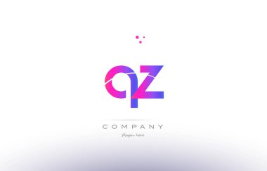QZ q z pembe modern yaratıcı Alfabe harf logo simge şablonu