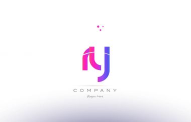 Ry r y pembe modern yaratıcı Alfabe harf logo simge şablonu