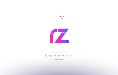 RZ r z pembe modern yaratıcı Alfabe harf logo simge şablonu