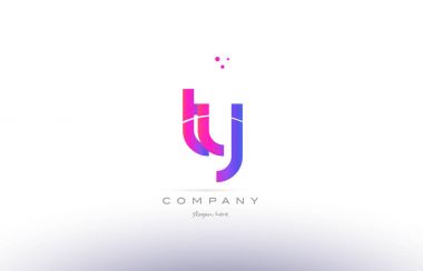 Ty t y pembe modern yaratıcı Alfabe harf logo simge şablonu