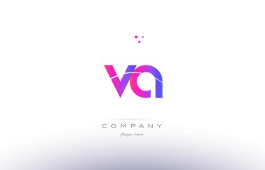 VA v pembe modern yaratıcı alfabe mektup logo simge şablonu