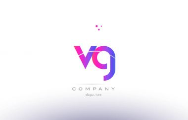 VG v g pembe modern yaratıcı Alfabe harf logo simge şablonu