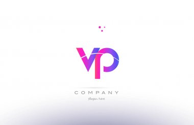 VP v p pembe modern yaratıcı Alfabe harf logo simge şablonu