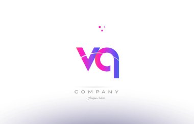 VQ v q pembe modern yaratıcı Alfabe harf logo simge şablonu