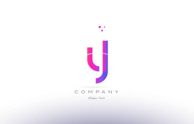 yl y l pembe modern yaratıcı Alfabe harf logo simge şablonu