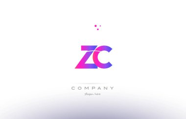 ZC z c pembe modern yaratıcı Alfabe harf logo simge şablonu