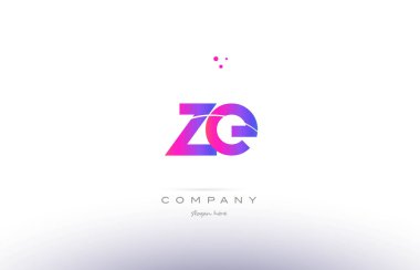 Ze z e pembe modern yaratıcı Alfabe harf logo simge şablonu