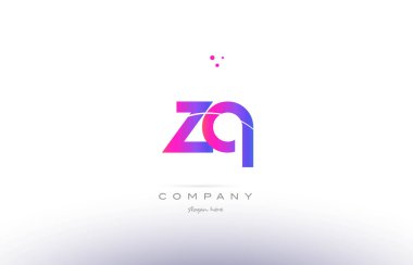 zq z q pembe modern yaratıcı Alfabe harf logo simge şablonu