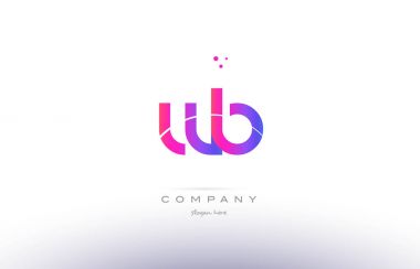 WB w b pembe modern yaratıcı Alfabe harf logo simge şablonu