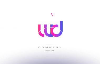 WD w d pembe modern yaratıcı Alfabe harf logo simge şablonu