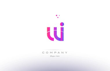 modern yaratıcı Alfabe harf logo simge şablon pembe wi w