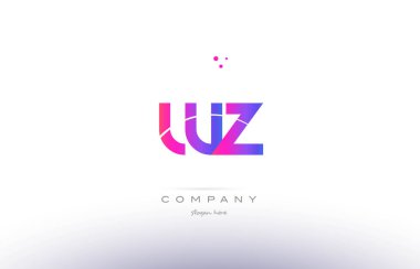 WZ w z pembe modern yaratıcı Alfabe harf logo simge şablonu
