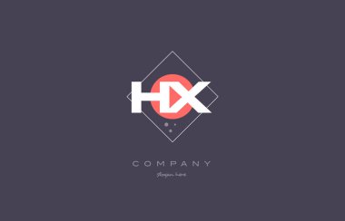 HX vintage retro pembe mor Alfabe harf logo simge temp x s