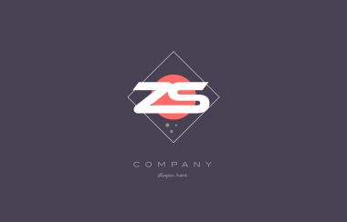 ZS z s vintage retro pembe mor Alfabe harf logo simge temp