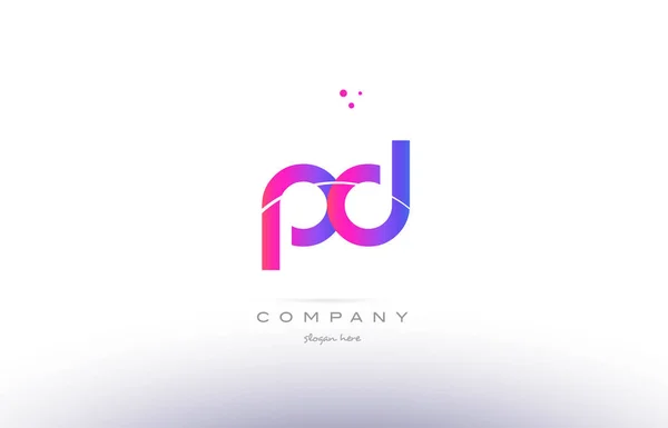 PD p d pembe modern yaratıcı Alfabe harf logo simge şablonu — Stok Vektör