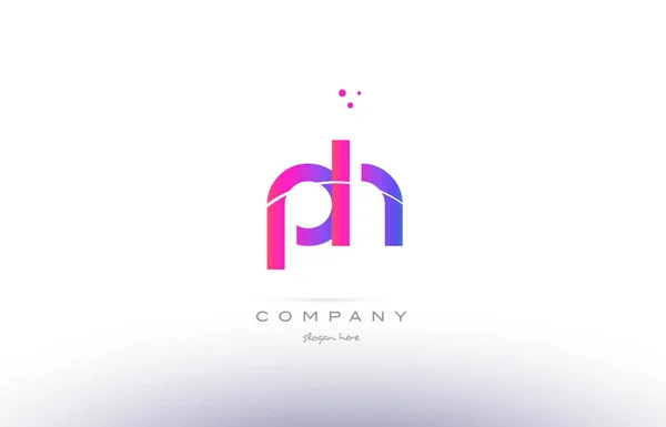 PH p h roze modern creatieve alfabet letter logo pictogrammalplaatje — Stockvector