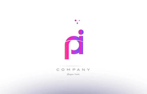 Modern yaratıcı Alfabe harf logo simge şablon pembe p pi — Stok Vektör