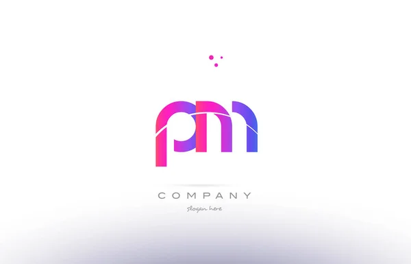 PM p l pembe modern yaratıcı Alfabe harf logo simge şablonu — Stok Vektör