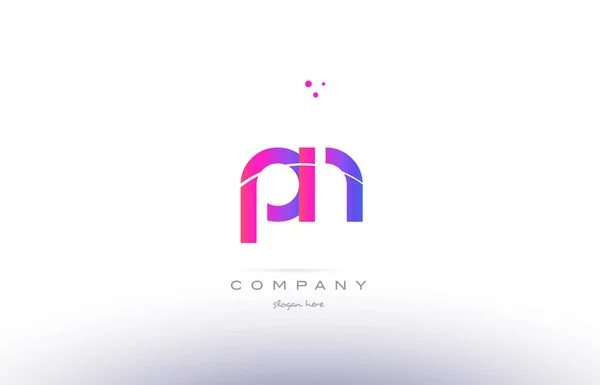 PN p n pembe modern yaratıcı Alfabe harf logo simge şablonu — Stok Vektör