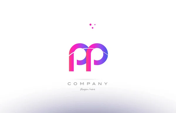 Pp 핑크 p 현대 창조적인 알파벳 편지 로고 아이콘 템플릿 — 스톡 벡터