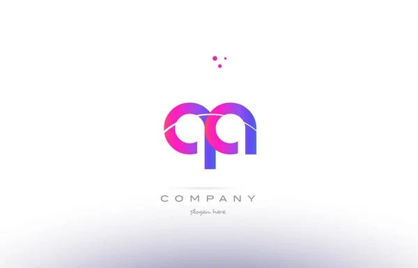 Qa q pembe modern yaratıcı alfabe mektup logo simge şablonu — Stok Vektör