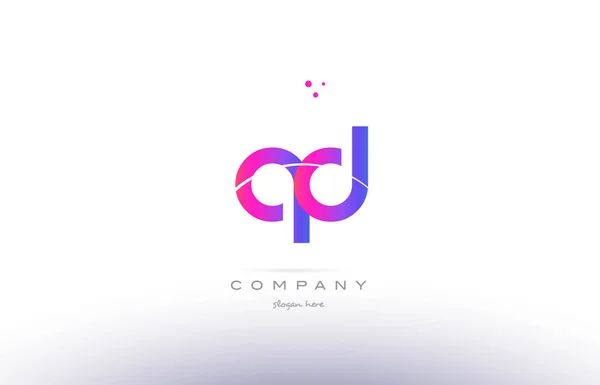 Qd q d roze modern creatieve alfabet letter logo pictogrammalplaatje — Stockvector