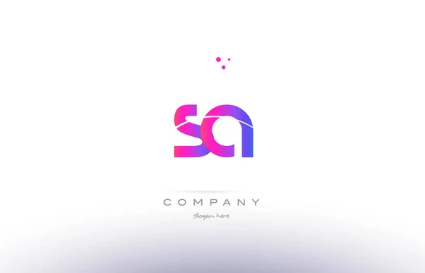 SA-s rózsaszín, modern, kreatív ábécé levélsablon logó ikon — Stock Vector