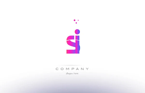 Si s i  pink modern creative alphabet letter logo icon template — Stock Vector