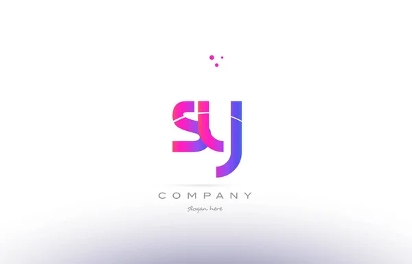 Sy s y  pink modern creative alphabet letter logo icon template — Stock Vector