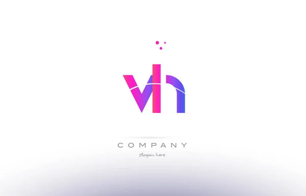 Vh v h рожевий сучасний творчий алфавіт літери логотип шаблон піктограми — стоковий вектор