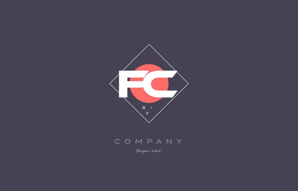 FC f γ vintage ρετρό ροζ μοβ αλφάβητο επιστολής λογότυπο temp εικονίδιο — Διανυσματικό Αρχείο