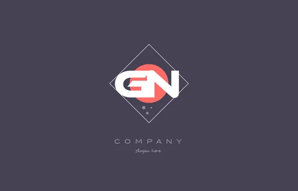GN g n vintage ρετρό ροζ μοβ αλφάβητο επιστολής λογότυπο temp εικονίδιο — Διανυσματικό Αρχείο