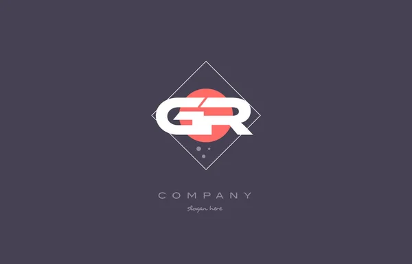 Gr g r vintage rétro rose violet lettre alphabet logo icône temp — Image vectorielle