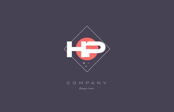 Hp h p vintage rétro rose violet lettre alphabet logo icône temp — Image vectorielle