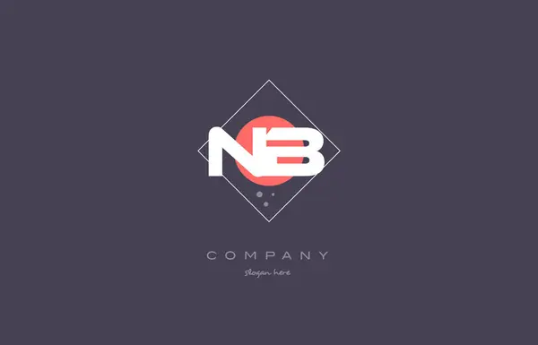 Nb n b vintage retro pink alphabet letter logo temp — стоковый вектор