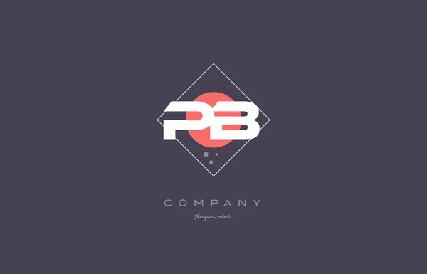 Pb p b vintage retro pink alphabet letter logo temp — стоковый вектор
