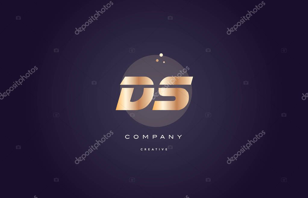 Ds d s  gold yellow golden metal metallic bold luxury product modern creative gradient alphabet company logo design vector icon template