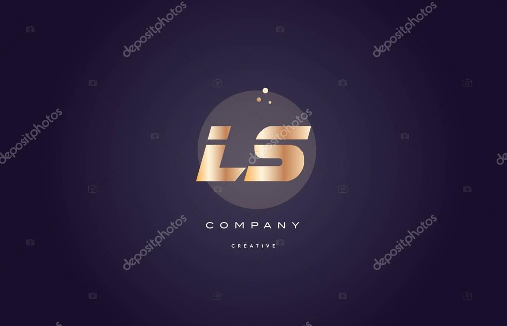 Ls l s  gold yellow golden metal metallic bold luxury product modern creative gradient alphabet company logo design vector icon template