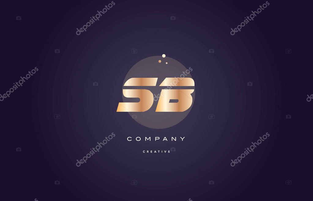 Sb s b  gold yellow golden metal metallic bold luxury product modern creative gradient alphabet company logo design vector icon template