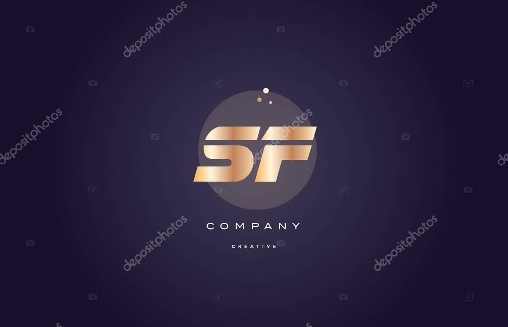 Sf s f  gold yellow golden metal metallic bold luxury product modern creative gradient alphabet company logo design vector icon template