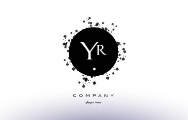 yr y r daire grunge sıçrama Alfabe harf logo vektör simge te