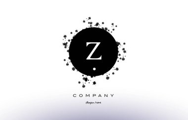 z daire grunge sıçrama Alfabe harf logo vektör simge şablon