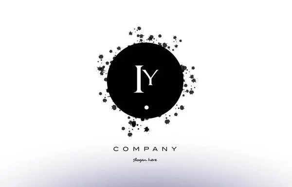 Iy i y  circle grunge splash alphabet letter logo vector icon te — Stock Vector