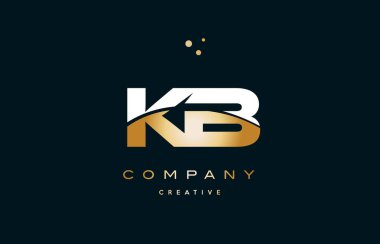kb k b  white yellow gold golden luxury alphabet letter logo ico clipart