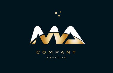 ma m bir beyaz sarı altın altın lüks Alfabe harf logo ICO