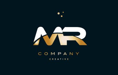 Bay m r beyaz sarı altın altın lüks Alfabe harf logo ICO