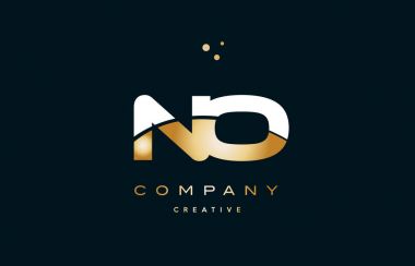 hiçbir n o beyaz sarı altın altın lüks Alfabe harf logo ICO