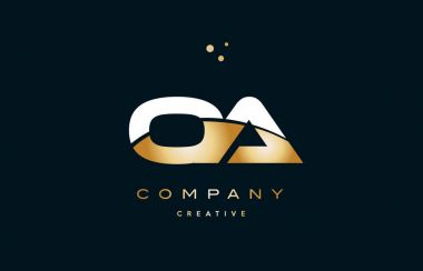 OA o beyaz sarı altın altın lüks Alfabe harf logo ICO