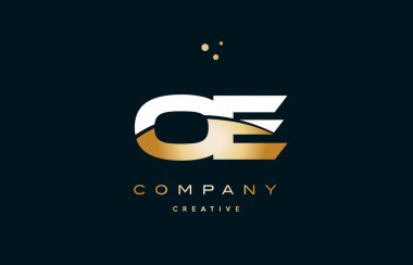 OE o e beyaz sarı altın altın lüks Alfabe harf logo ICO